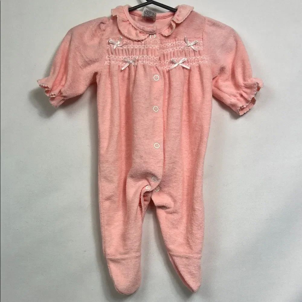 Carter’s Vintage pink Terrycloth snap up sleep and play